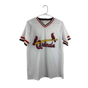 Vintage St Louis Cardinals Baseball Jersey 1980s Mens Short Sleeve V Neck Size M